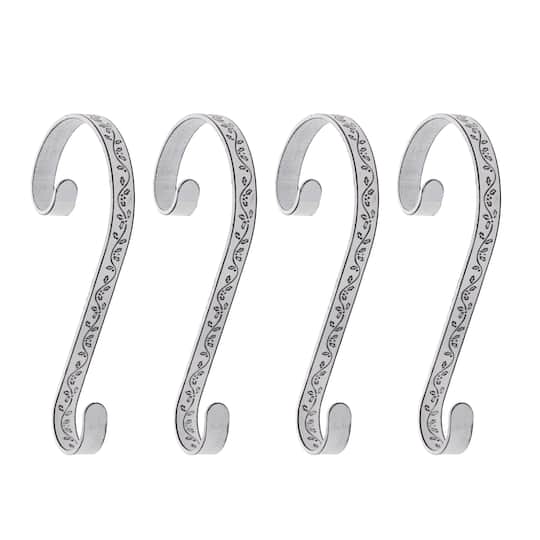 Haute Decor Stocking Scrolls® Holly Whitewashed Stocking Holders, 4ct.